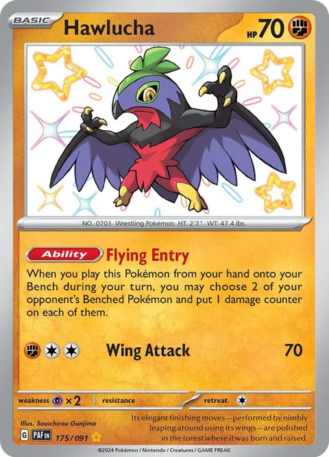 Hawlucha #175/091 Holofoil Pokémon card from Paldean Fates