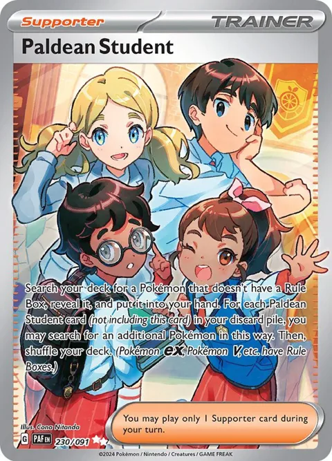Paldean Student #230/091 Holofoil Pokémon card from Paldean Fates