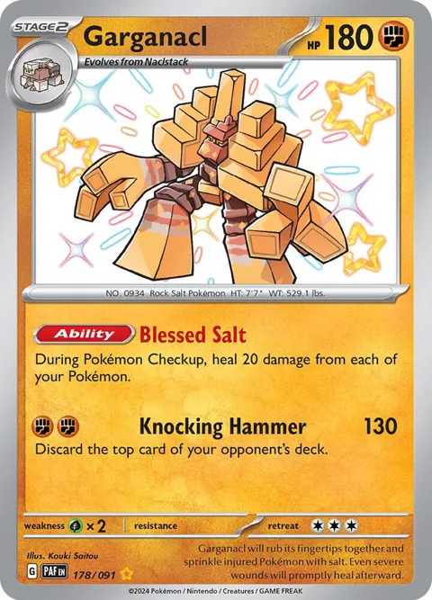 Garganacl #178/091 Holofoil Pokémon card from Paldean Fates