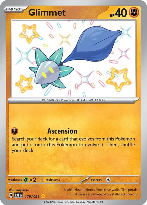Glimmet #179/091 Holofoil Pokémon card from Paldean Fates