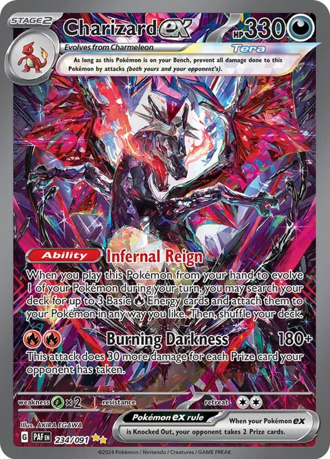 Charizard ex #234/091 Holofoil Pokémon card from Paldean Fates
