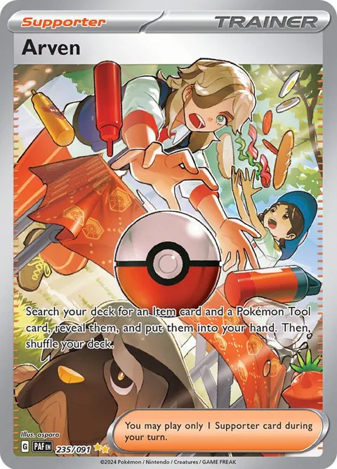 Arven #235/091 Holofoil Pokémon card from Paldean Fates