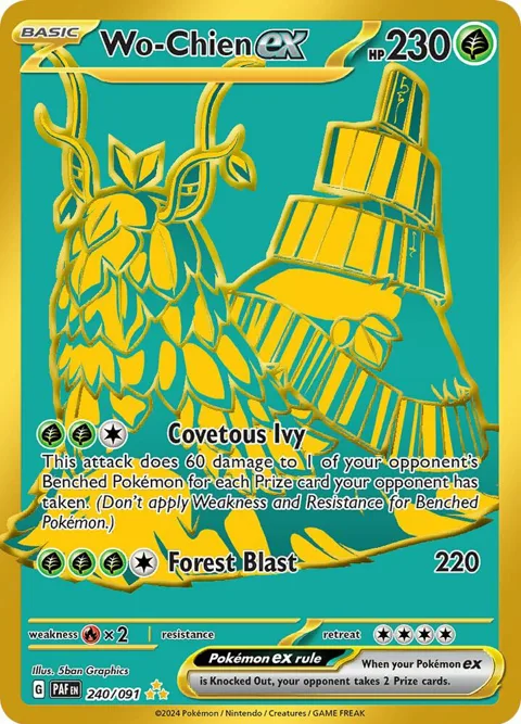 Wo-Chien ex #240/091 Holofoil Pokémon card from Paldean Fates