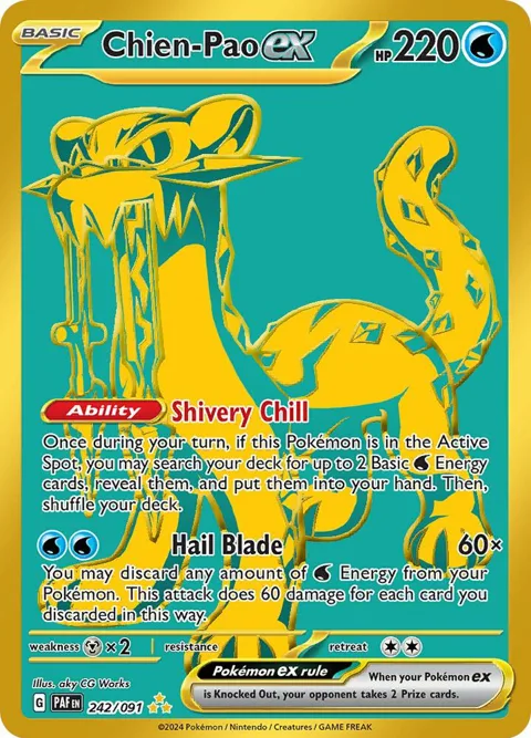 Chien-Pao ex #242/091 Holofoil Pokémon card from Paldean Fates