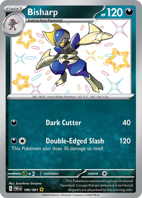 Bisharp #186/091 Holofoil Pokémon card from Paldean Fates
