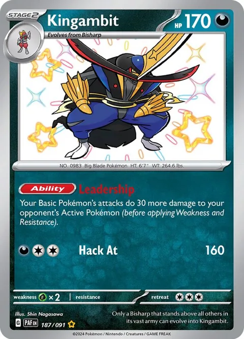 Kingambit #187/091 Holofoil Pokémon card from Paldean Fates