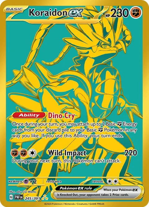 Koraidon ex #245/091 Holofoil Pokémon card from Paldean Fates