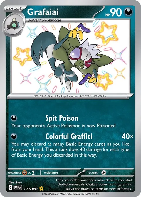 Grafaiai #190/091 Holofoil Pokémon card from Paldean Fates