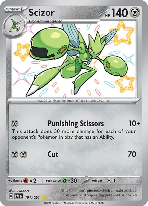 Scizor #191/091 Holofoil Pokémon card from Paldean Fates