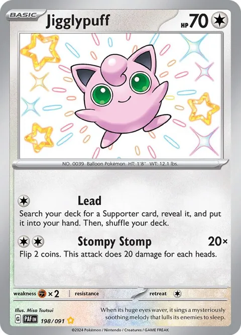 Jigglypuff #198/091 Holofoil Pokémon card from Paldean Fates
