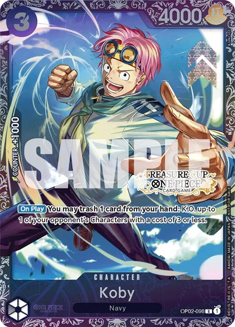 Koby Treasure Cup OP02-098 One Piece card from One Piece Promotion Cards
