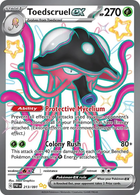 Toedscruel ex #213/091 Holofoil Pokémon card from Paldean Fates