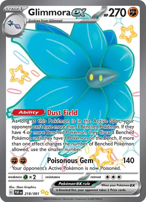Glimmora ex #218/091 Holofoil Pokémon card from Paldean Fates