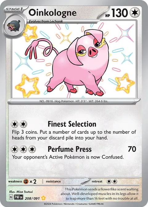 Oinkologne #208/091 Holofoil Pokémon card from Paldean Fates