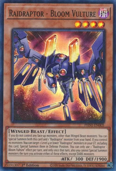 Raidraptor - Bloom Vulture PHNI-EN005 Yu-Gi-Oh card from Phantom Nightmare