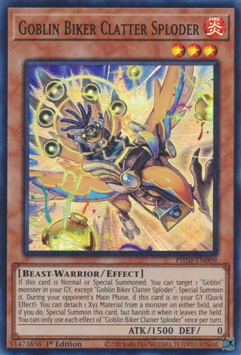 Goblin Biker Clatter Sploder PHNI-EN009 Yu-Gi-Oh card from Phantom Nightmare