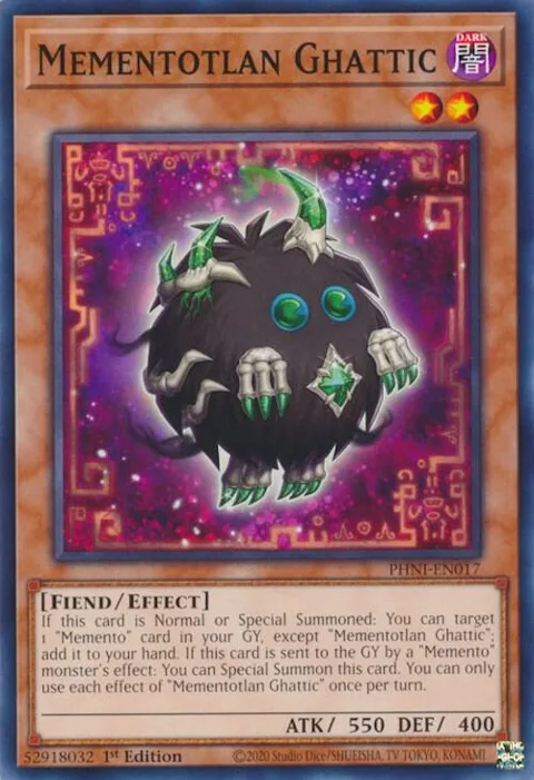 Mementotlan Ghattic PHNI-EN017 Yu-Gi-Oh card from Phantom Nightmare