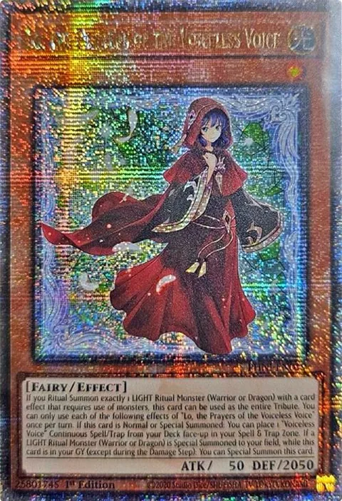 Lo, the Prayers of the Voiceless Voice Quarter Century Secret Rare PHNI-EN019 Yu-Gi-Oh card from Phantom Nightmare