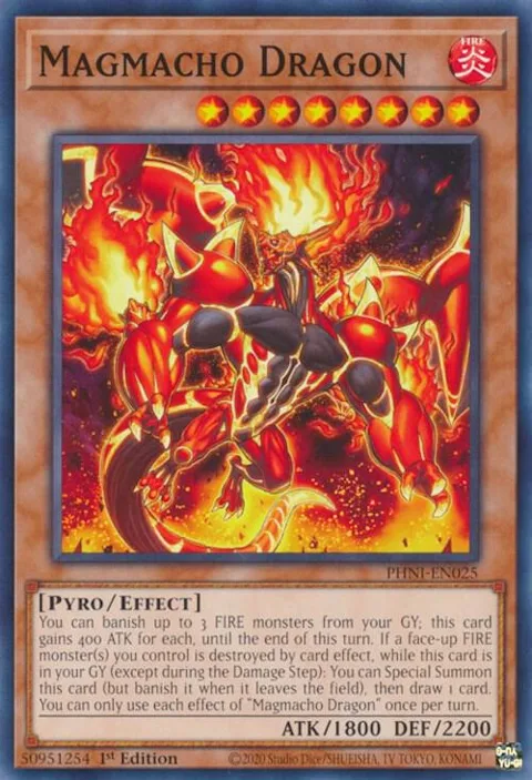 Magmacho Dragon PHNI-EN025 Yu-Gi-Oh card from Phantom Nightmare