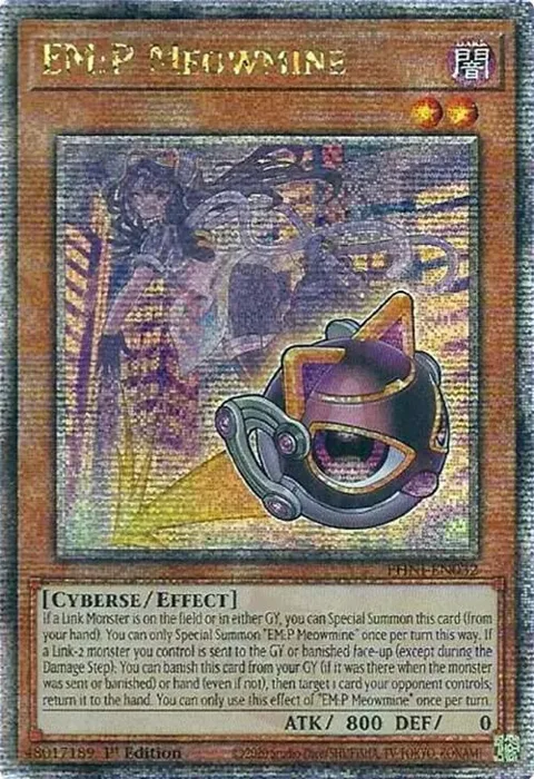 EM:P Meowmine Quarter Century Secret Rare PHNI-EN032 Yu-Gi-Oh card from Phantom Nightmare