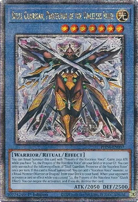 Skull Guardian, Protector of the Voiceless Voice Quarter Century Secret Rare PHNI-EN037 Yu-Gi-Oh card from Phantom Nightmare