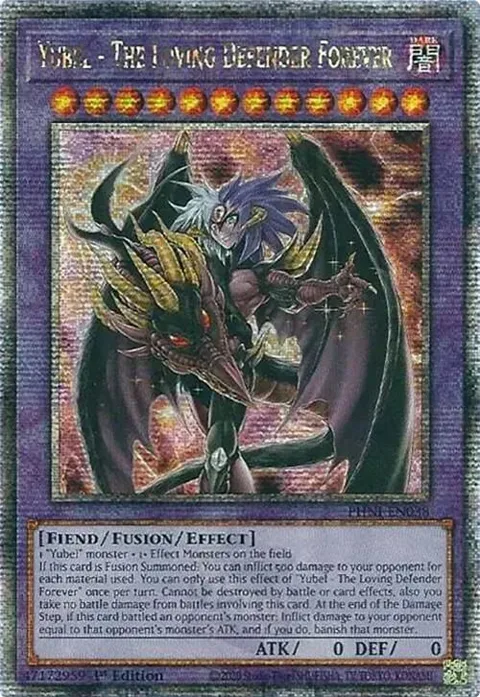 Yubel - The Loving Defender Forever Quarter Century Secret Rare PHNI-EN038 Yu-Gi-Oh card from Phantom Nightmare