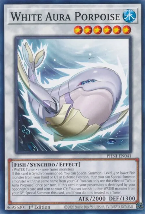 White Aura Porpoise PHNI-EN041 Yu-Gi-Oh card from Phantom Nightmare