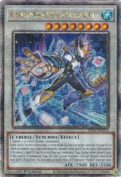 Enigmaster Packbit Quarter Century Secret Rare PHNI-EN042 Yu-Gi-Oh card from Phantom Nightmare