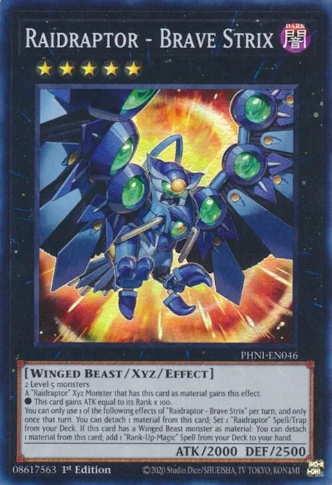 Raidraptor - Brave Strix PHNI-EN046 Yu-Gi-Oh card from Phantom Nightmare
