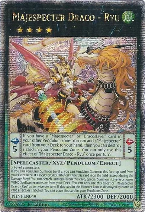Majespecter Draco - Ryu Quarter Century Secret Rare PHNI-EN049 Yu-Gi-Oh card from Phantom Nightmare