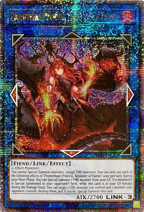 Promethean Princess, Bestower of Flames Quarter Century Secret Rare PHNI-EN052 Yu-Gi-Oh card from Phantom Nightmare