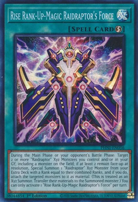 Rise Rank-Up-Magic Raidraptor's Force PHNI-EN056 Yu-Gi-Oh card from Phantom Nightmare