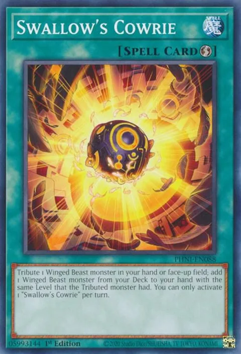 Swallow's Cowrie PHNI-EN088 Yu-Gi-Oh card from Phantom Nightmare