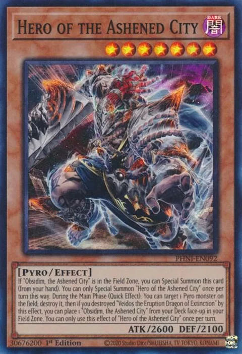 Hero of the Ashened City PHNI-EN092 Yu-Gi-Oh card from Phantom Nightmare