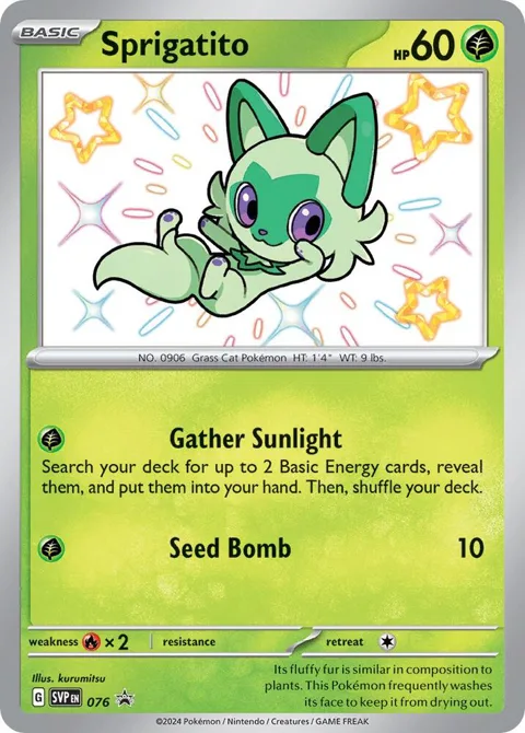 Sprigatito #076 Holofoil Pokémon card from Scarlet & Violet Promo Cards