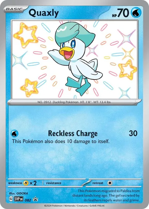 Quaxly #082 Holofoil Pokémon card from Scarlet & Violet Promo Cards