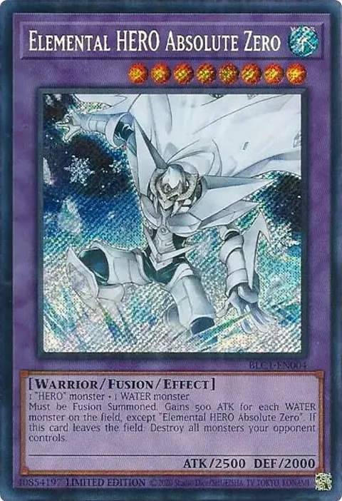 Elemental HERO Absolute Zero BLC1-EN004 Yu-Gi-Oh card from Battles of Legend: Chapter 1