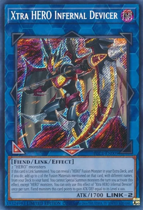 Xtra HERO Infernal Devicer BLC1-EN009 Yu-Gi-Oh card from Battles of Legend: Chapter 1