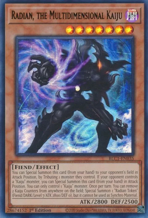 Radian, the Multidimensional Kaiju BLC1-EN035 Yu-Gi-Oh card from Battles of Legend: Chapter 1