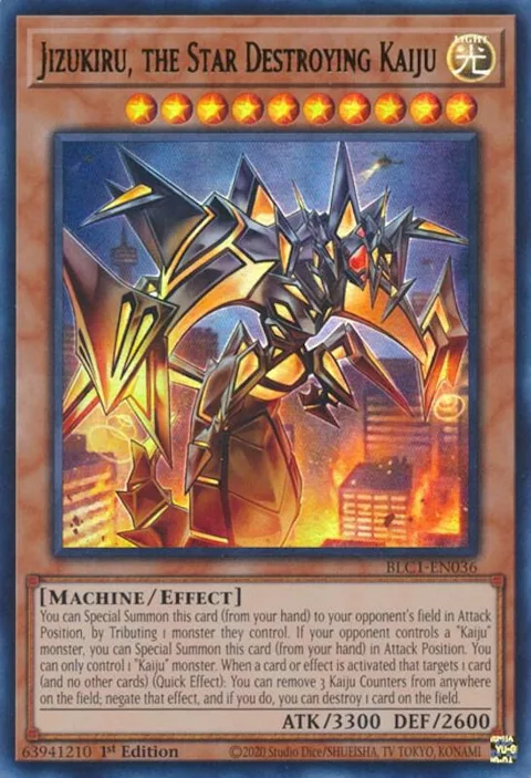 Jizukiru, the Star Destroying Kaiju BLC1-EN036 Yu-Gi-Oh card from Battles of Legend: Chapter 1