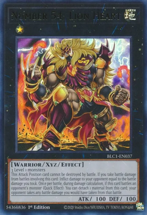 Number 54: Lion Heart BLC1-EN037 Yu-Gi-Oh card from Battles of Legend: Chapter 1