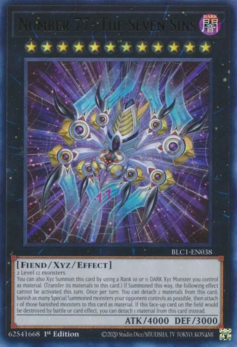 Number 77: The Seven Sins BLC1-EN038 Yu-Gi-Oh card from Battles of Legend: Chapter 1