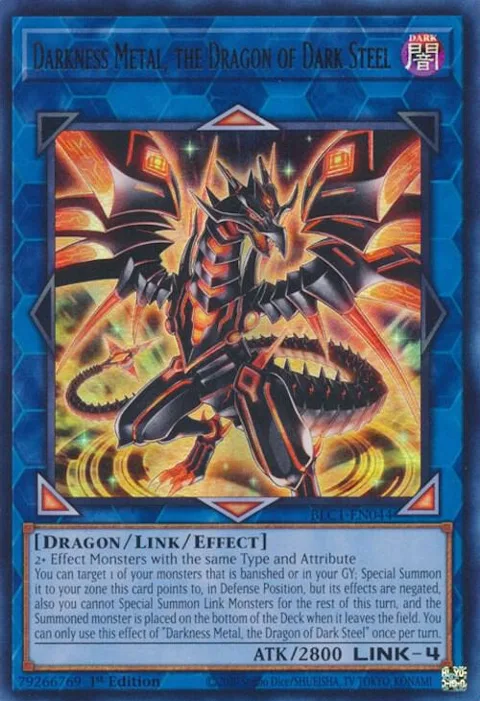 Darkness Metal, the Dragon of Dark Steel BLC1-EN044 Yu-Gi-Oh card from Battles of Legend: Chapter 1