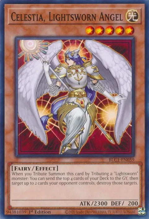 Celestia, Lightsworn Angel BLC1-EN059 Yu-Gi-Oh card from Battles of Legend: Chapter 1