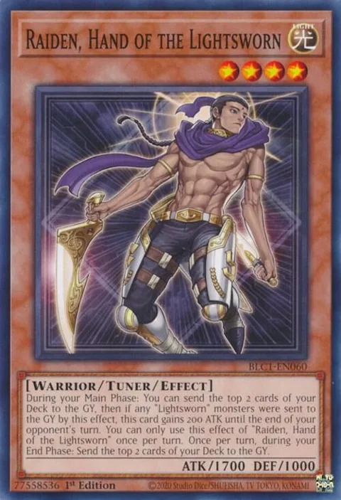 Raiden, Hand of the Lightsworn BLC1-EN060 Yu-Gi-Oh card from Battles of Legend: Chapter 1