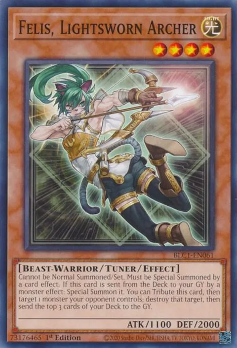 Felis, Lightsworn Archer BLC1-EN061 Yu-Gi-Oh card from Battles of Legend: Chapter 1