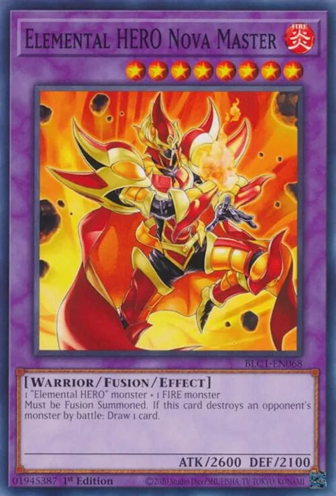 Elemental HERO Nova Master BLC1-EN068 Yu-Gi-Oh card from Battles of Legend: Chapter 1