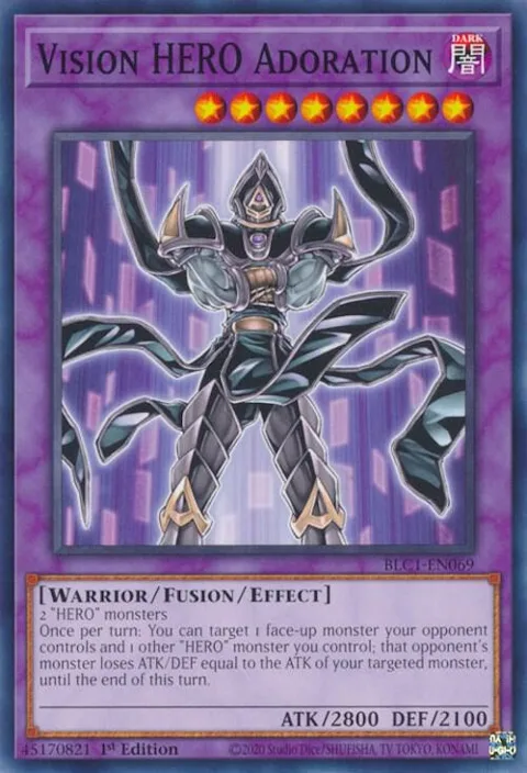 Vision HERO Adoration BLC1-EN069 Yu-Gi-Oh card from Battles of Legend: Chapter 1