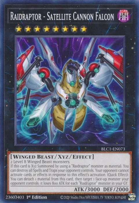 Raidraptor - Satellite Cannon Falcon BLC1-EN073 Yu-Gi-Oh card from Battles of Legend: Chapter 1
