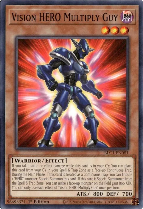 Vision HERO Multiply Guy BLC1-EN081 Yu-Gi-Oh card from Battles of Legend: Chapter 1